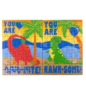 NWT Kids Dinosaur Puzzle Set You Are Dino-Mite Rawr-Some | 2 Pack